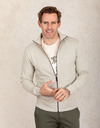 Beige regular fit sweatvest met rits 
