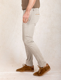 Slim fit chino in pied-de-poule structuur