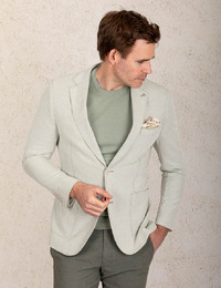 Slim fit jersey blazer in lichtgroene structuur 