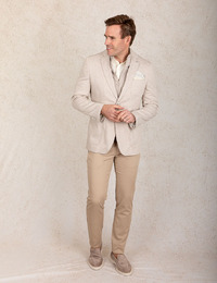 Slim fit jersey blazer met pied-de-poule structuur en uitneembare windstopper