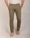 Slim fit kaki chino in eco-vriendelijke lyocellmix