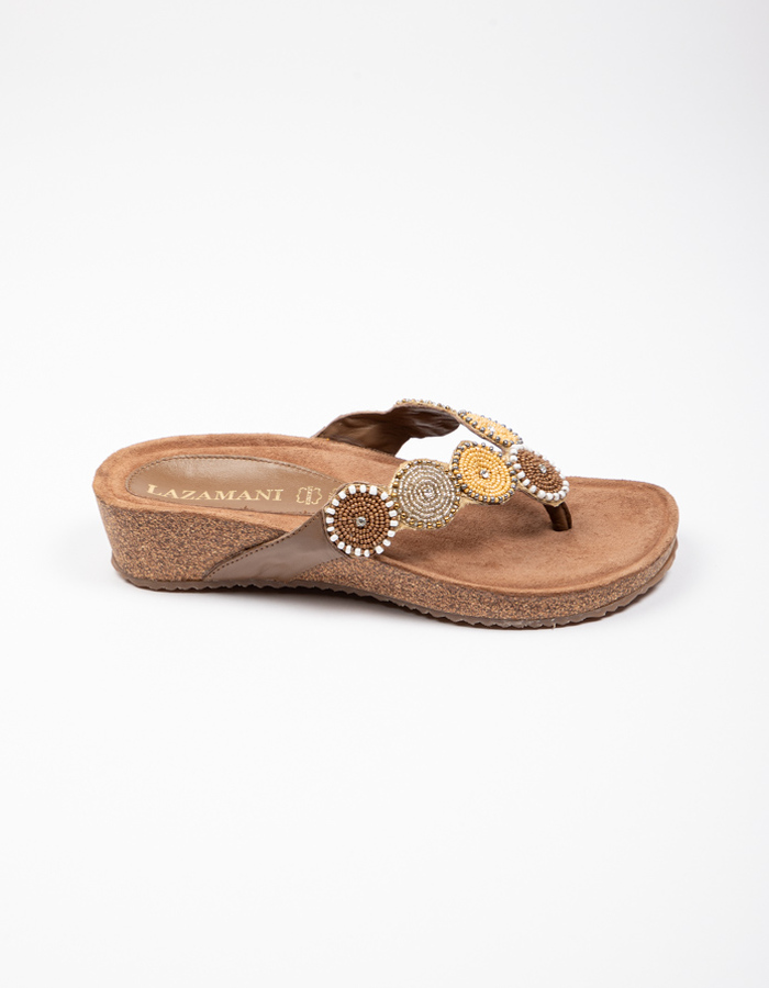 Lazamani slipper wedge beige