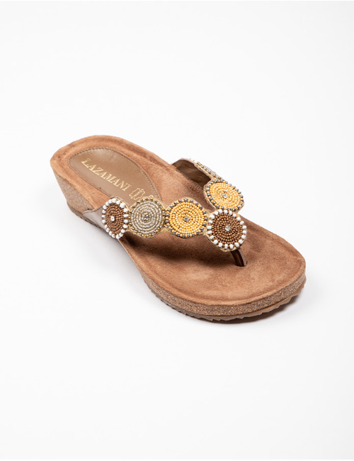 Lazamani slipper wedge beige