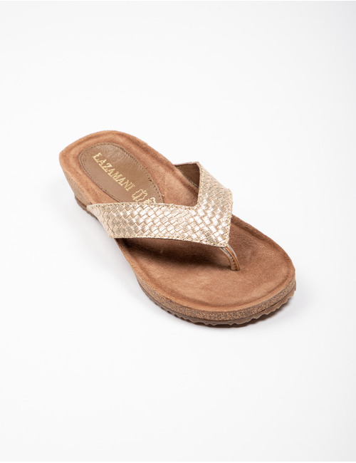 Lazamani slipper wedge goud