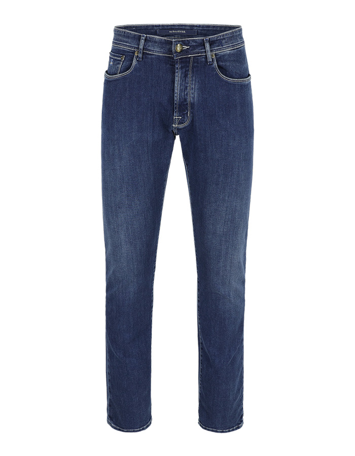 Donkerblauwe slim fit stretch jeans – ATN01RG