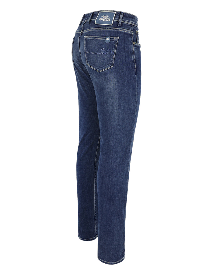 Donkerblauwe slim fit stretch jeans – ATN01RG