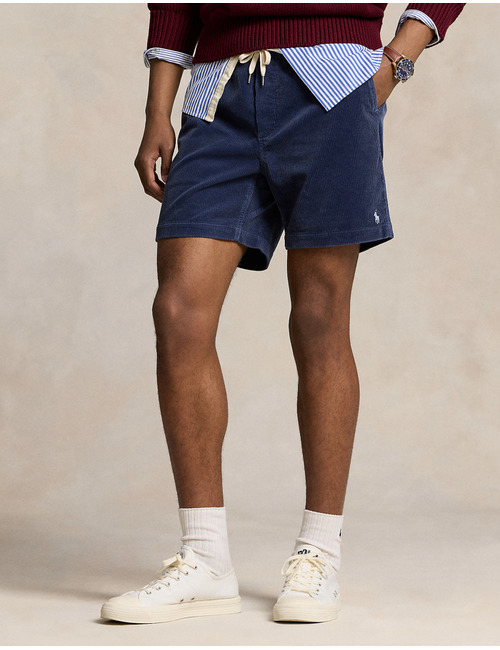 6-inch corduroy short met trekkoord – boston navy