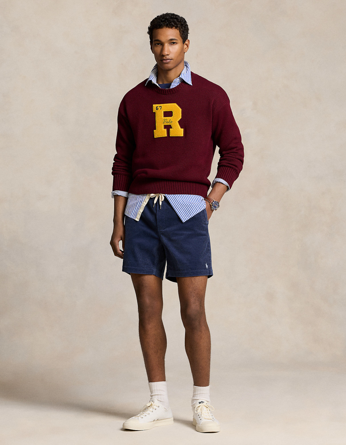 6-inch corduroy short met trekkoord – boston navy