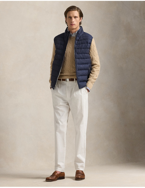 Lichtgewicht gewatteerd linnen vest – collection navy