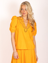 Twinset korte mouw bloes geel