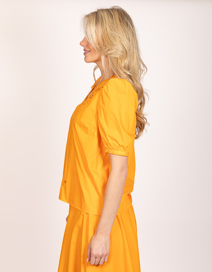 Twinset korte mouw bloes geel