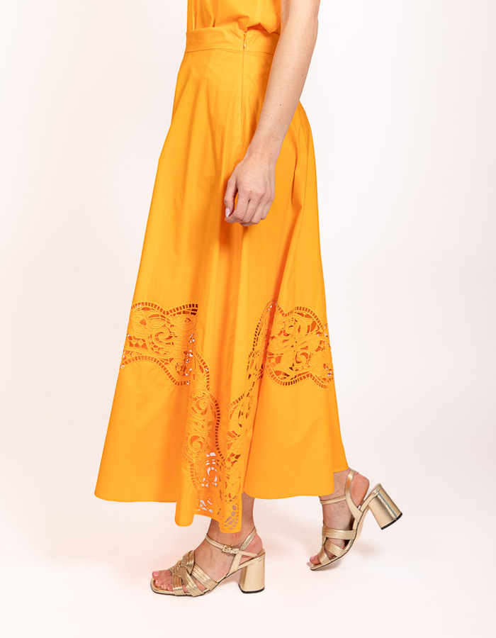 Twinset lange rok geel