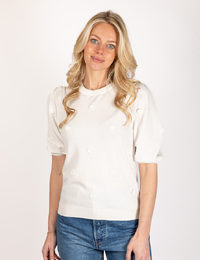 Fabienne Chapot korte mouw pull ecru