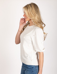 Fabienne Chapot korte mouw pull ecru