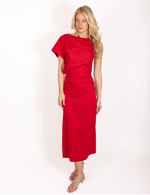 Liviana Conti lang kleed rood