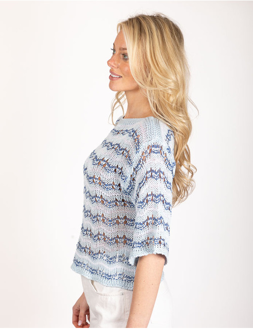 Rinascimento korte mouw pull blauw