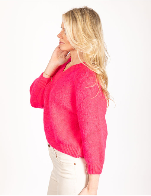 Mika Elles lange mouw pull fuschia