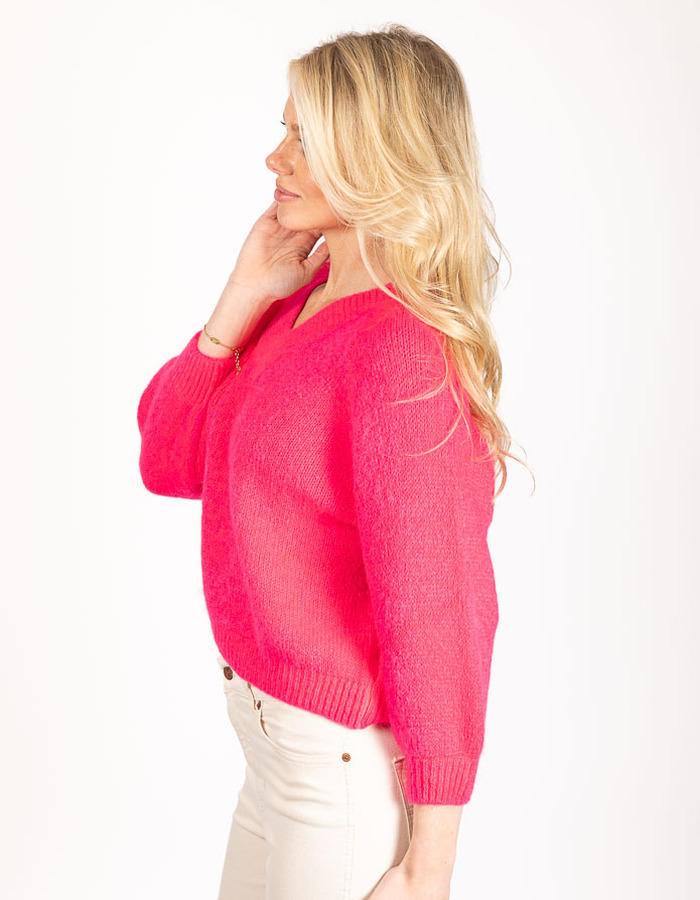 Mika Elles lange mouw pull fuschia