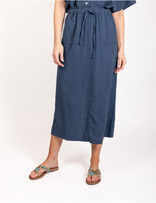 Jeff lange rok blauw