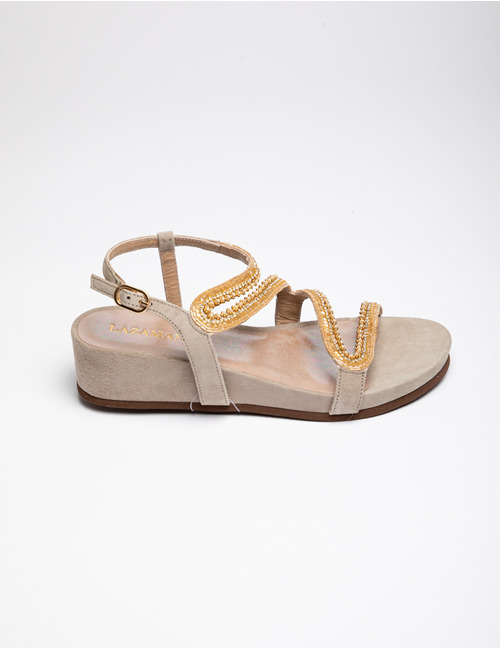 Lazamani sandalen met hak beige