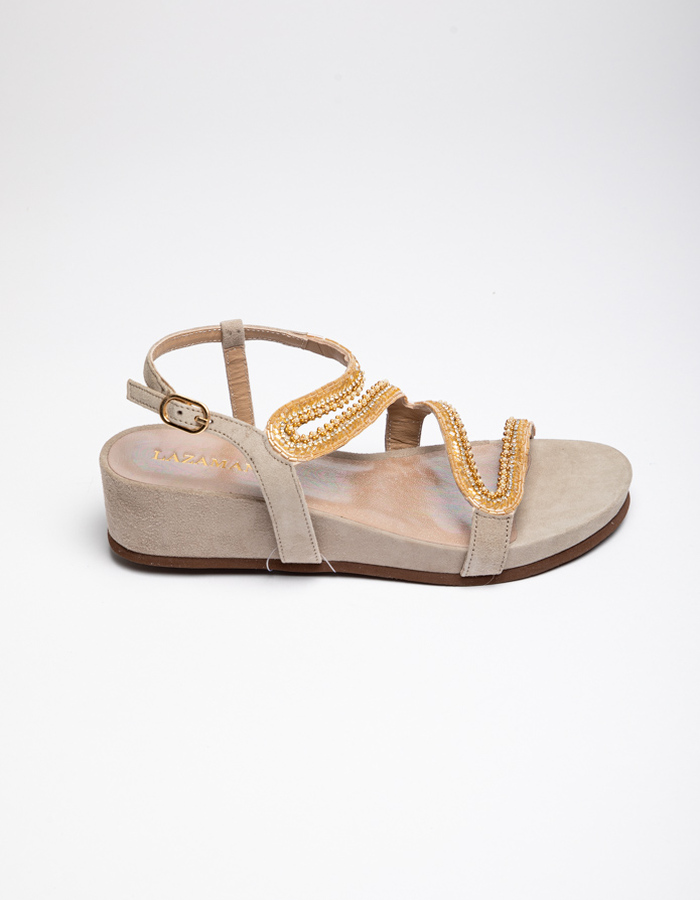 Lazamani sandalen met hak beige
