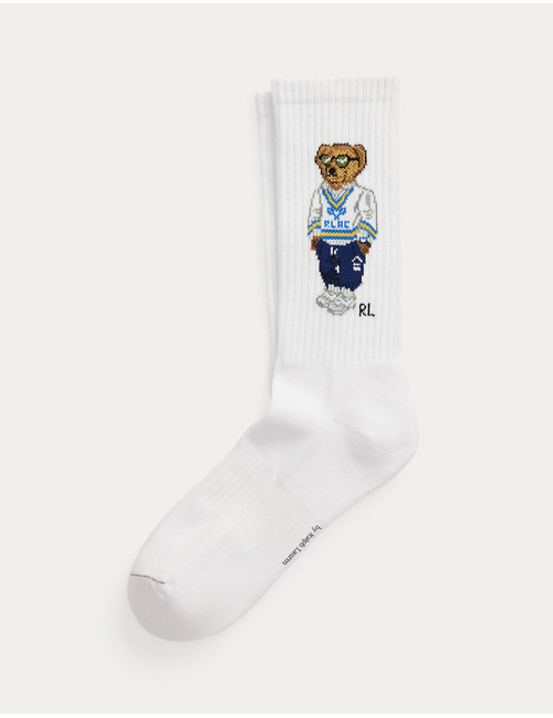 Witte crew sokken met Polo Bear