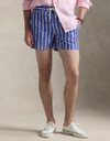 Slim fit zwemshort met blauwe verticale strepen – 4.5 inch
