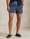 Slim fit zwemshort met navy verticale strepen – 4.5 inch