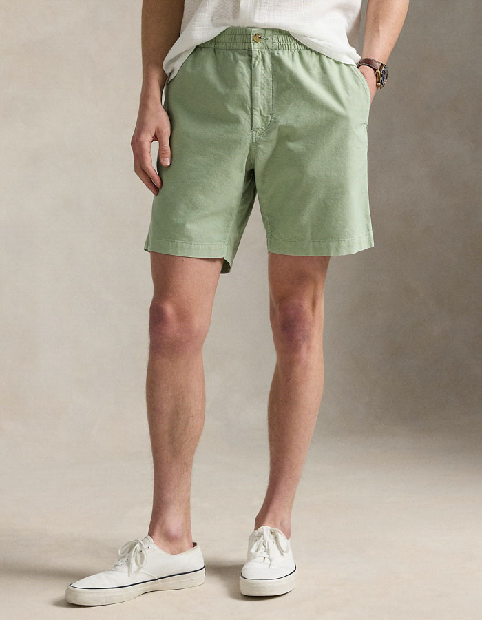 Groene oxford short met drawstring