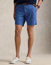 Blauwe straight fit stretch chino short
