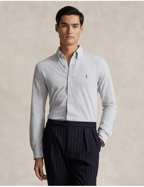 Grijs knit oxford overhemd 