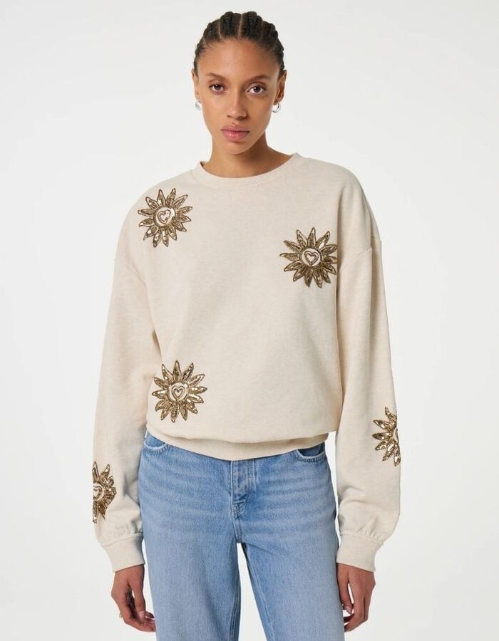 Fabienne Chapot lange mouw sweater ecru