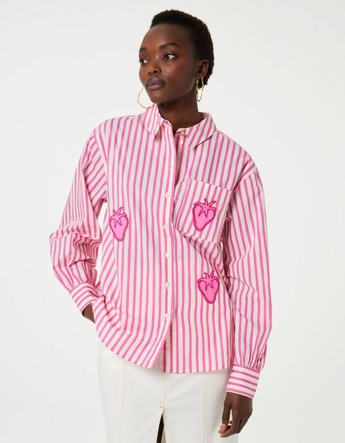 Fabienne Chapot lange mouw bloes roze