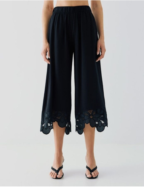 Access broek met elatische band zwart