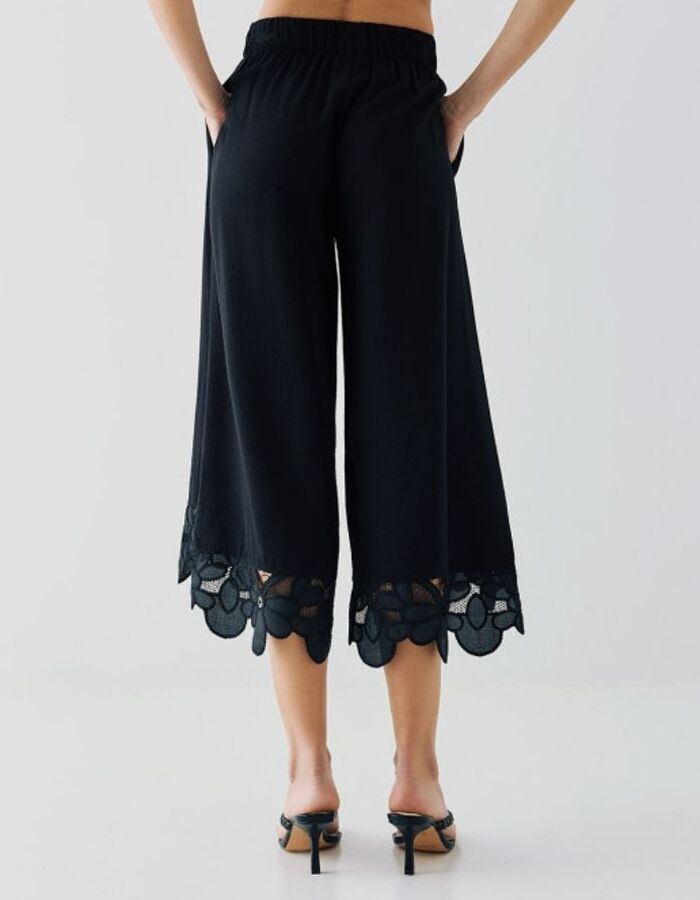 Access broek met elatische band zwart