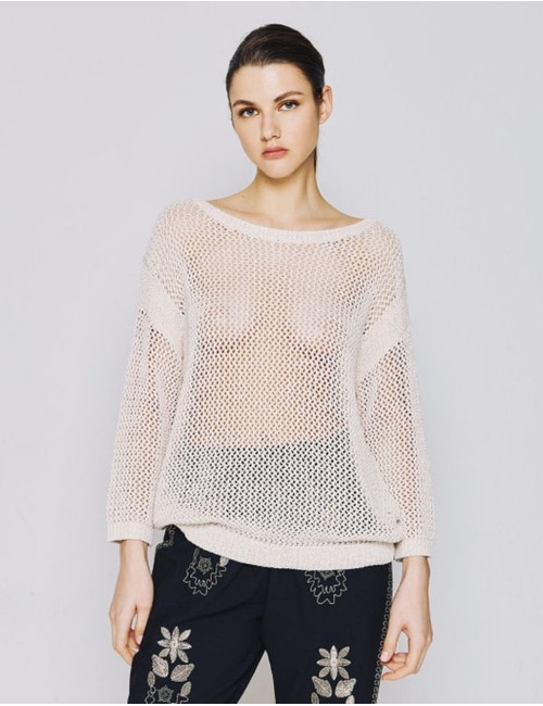 Access 3/4 mouw pull beige