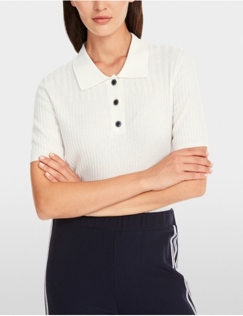 Marccain korte mouw polo wit