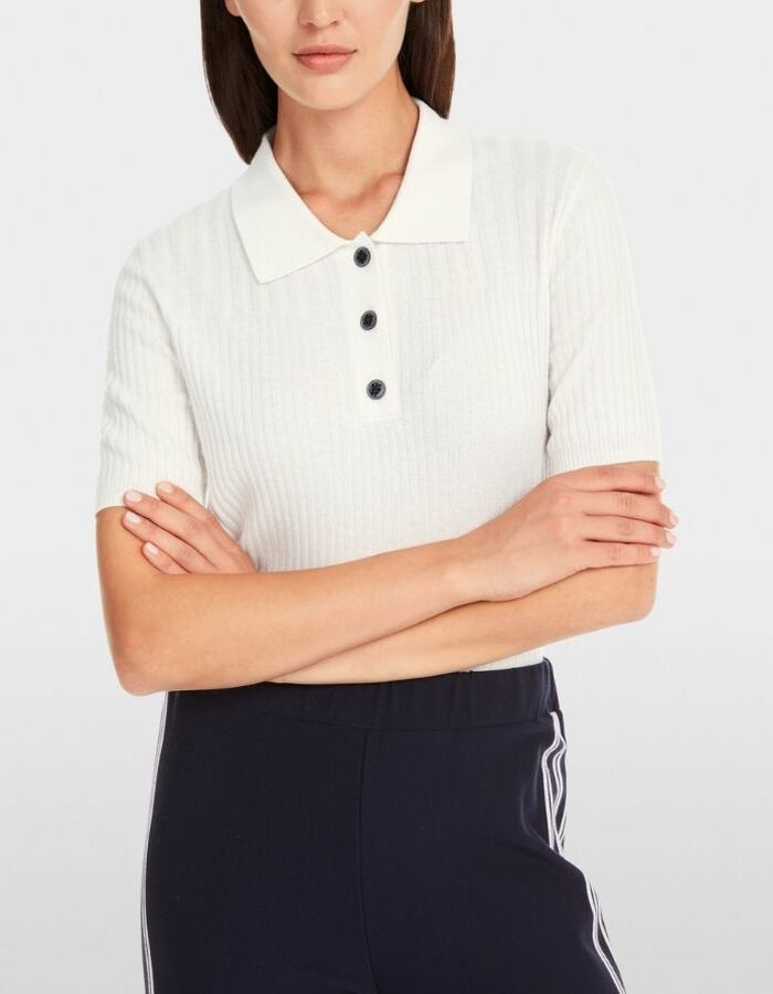 Marccain korte mouw polo wit
