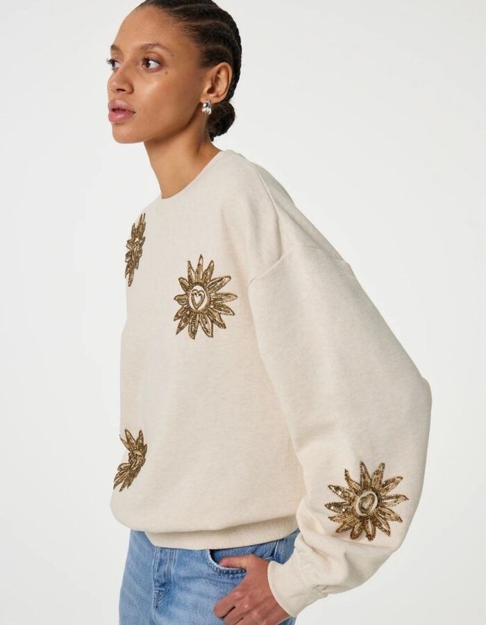 Fabienne Chapot lange mouw sweater ecru