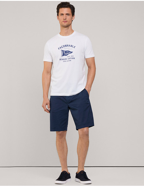 Wit regular fit T-shirt met logo vlag