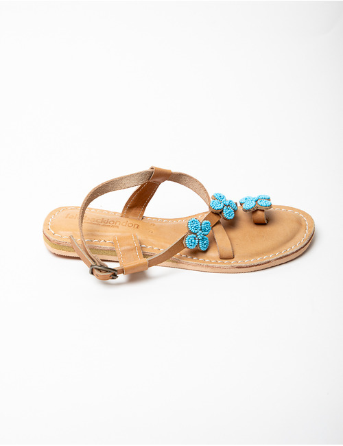 Laidback Londen platte sandalen turquoise