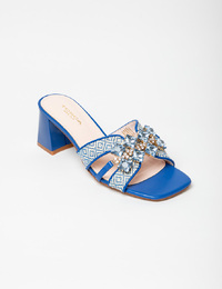 Muil met hak blauw