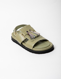 Elvio Zanon platte sandalen kaki