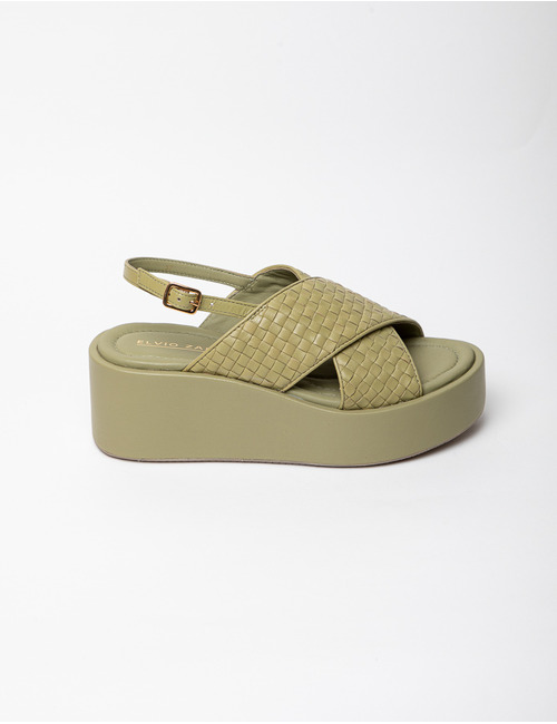 Elvio Zanon sandalen met hak kaki