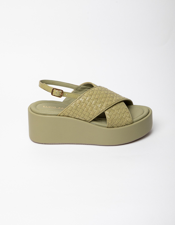 Elvio Zanon sandalen met hak kaki
