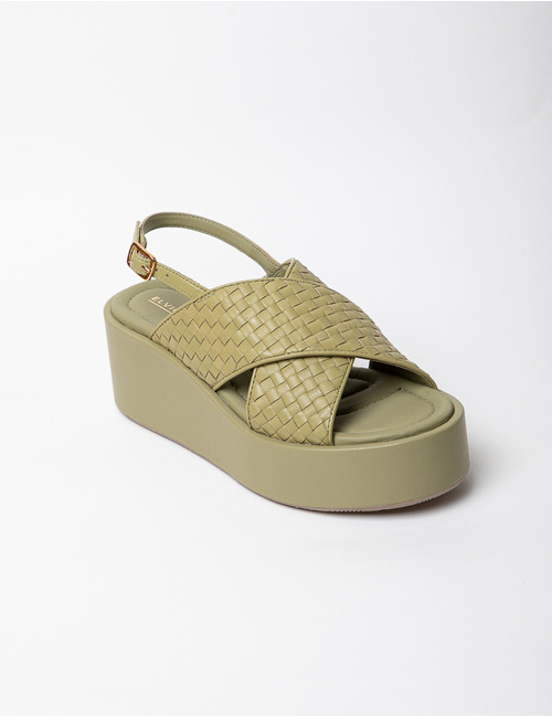 Elvio Zanon sandalen met hak kaki