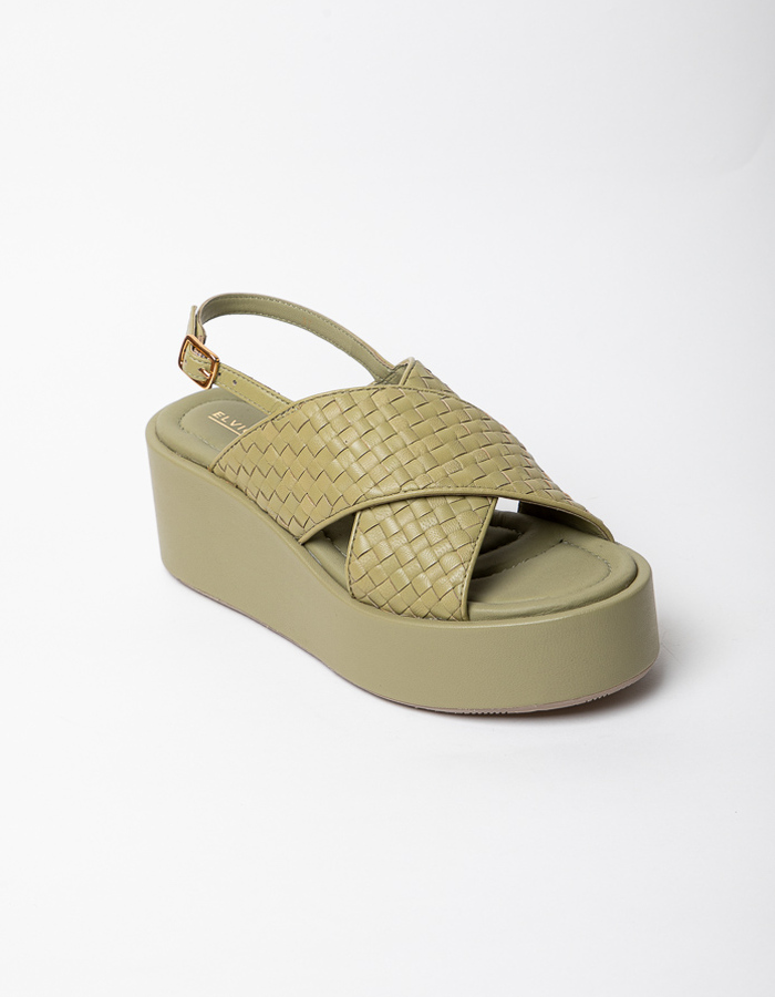 Elvio Zanon sandalen met hak kaki