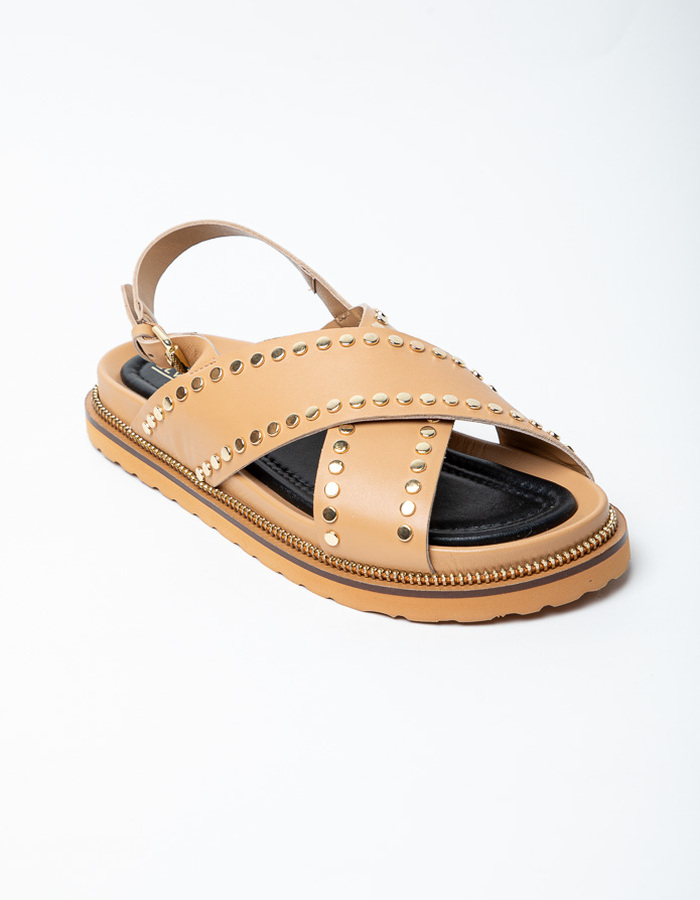 Elvio Zanon platte sandalen beige