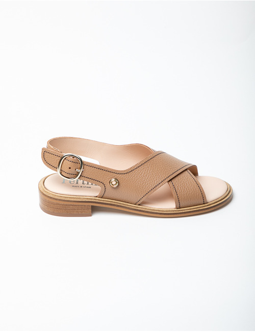 Pertini platte sandalen cognac