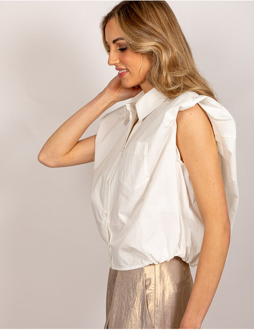 Aimee The Label korte mouw bloes wit